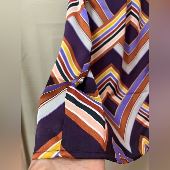 ⚫️ BOGO Nine West Chevron Patterned Sleeveless Top Size Large - Picture 6 of 7